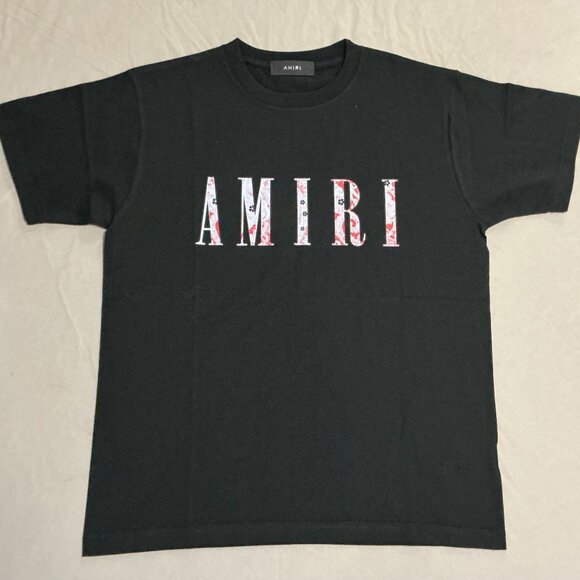 Black Amiri T-shirt flaming letters - Picture 1 of 5